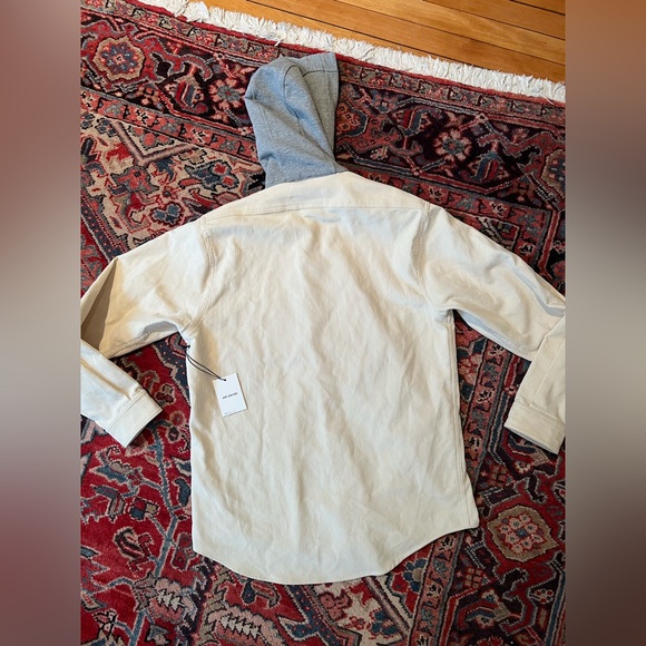 NWT Aime Leon Dore Cream Corduroy Button Up Shacket with Hood— Size Large - Picture 12 of 12